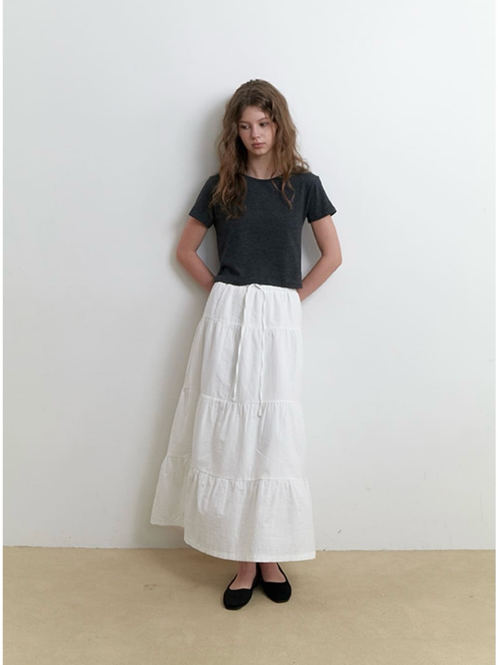 White Tiered Maxi Skirt